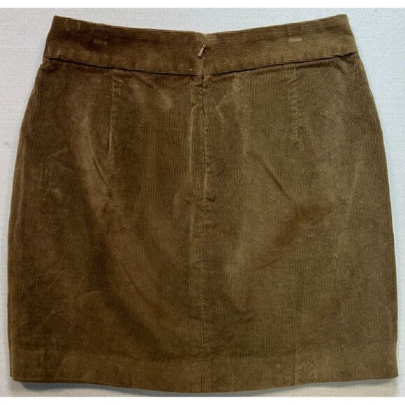 Banana Republic Women's Corduroy Pencil Skirt Button Accent Pockets Size 6 Brown - Picture 2 of 11